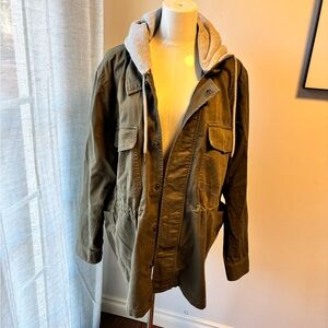 Caslon Olive Green Hooded Field Jacket
